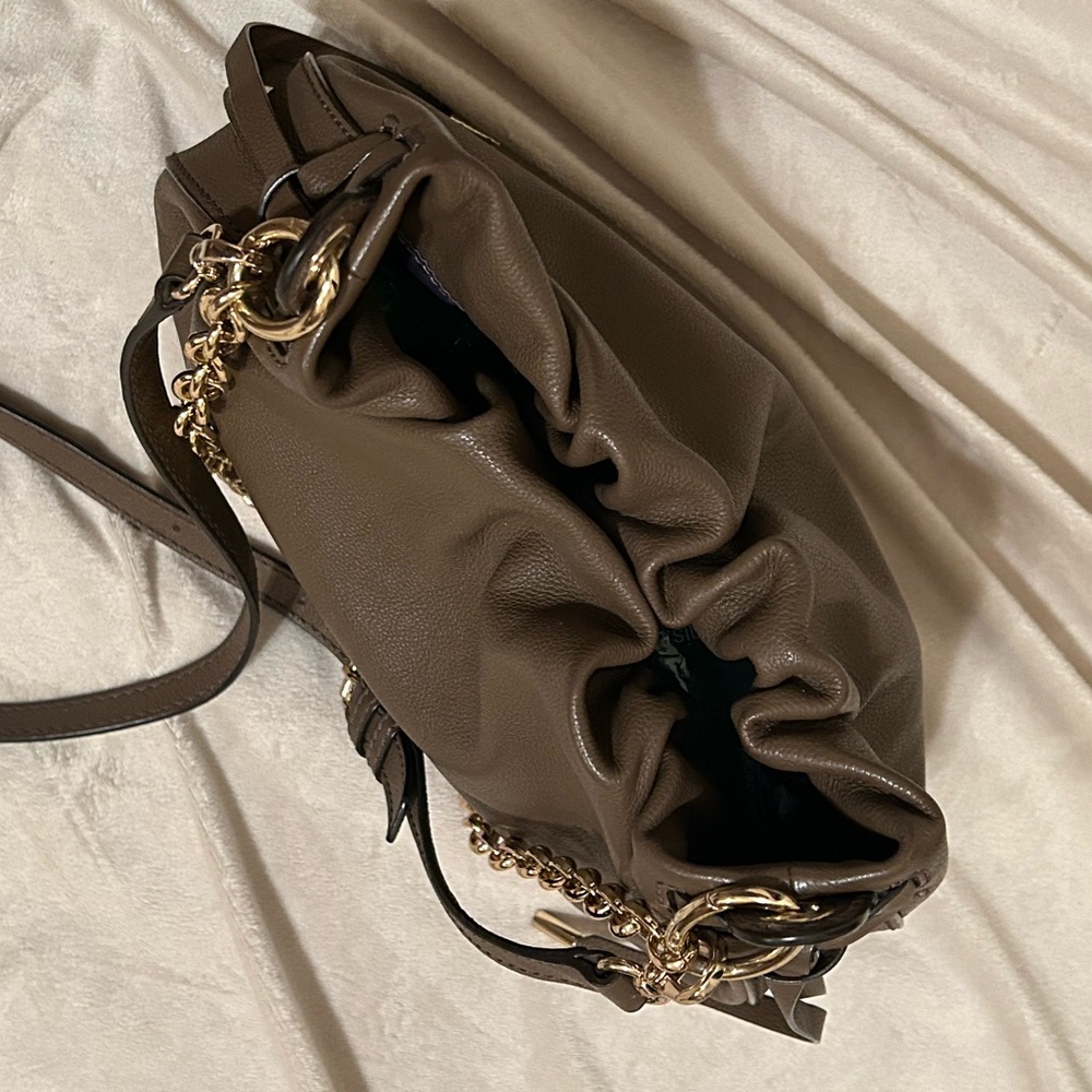henri bendel Brown Pebbled Leather Chain-Handle Shoulder Bag - Picture 10 of 14